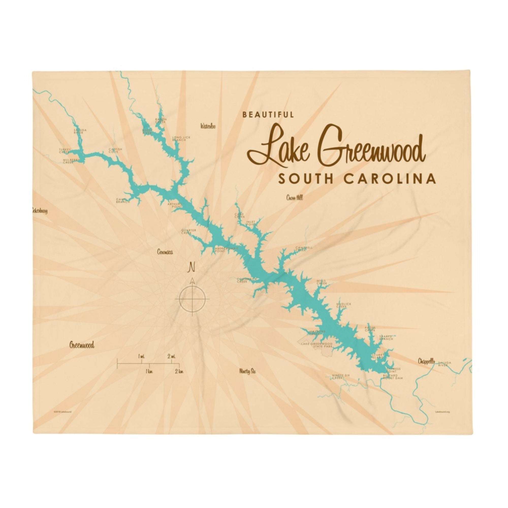 Lake Greenwood South Carolina Throw Blanket