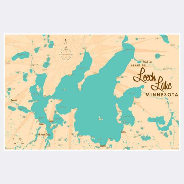Leech Lake Minnesota, Paper Print