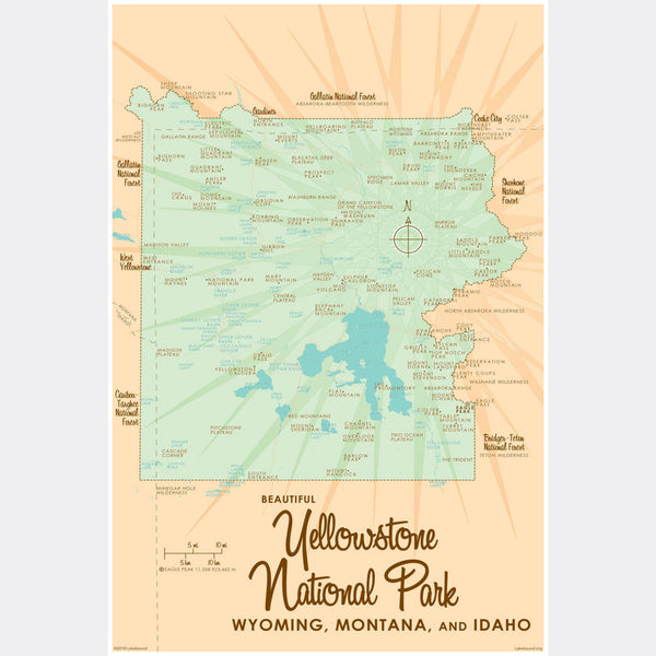 Yellowstone National Park WY MT Idaho, Paper Print