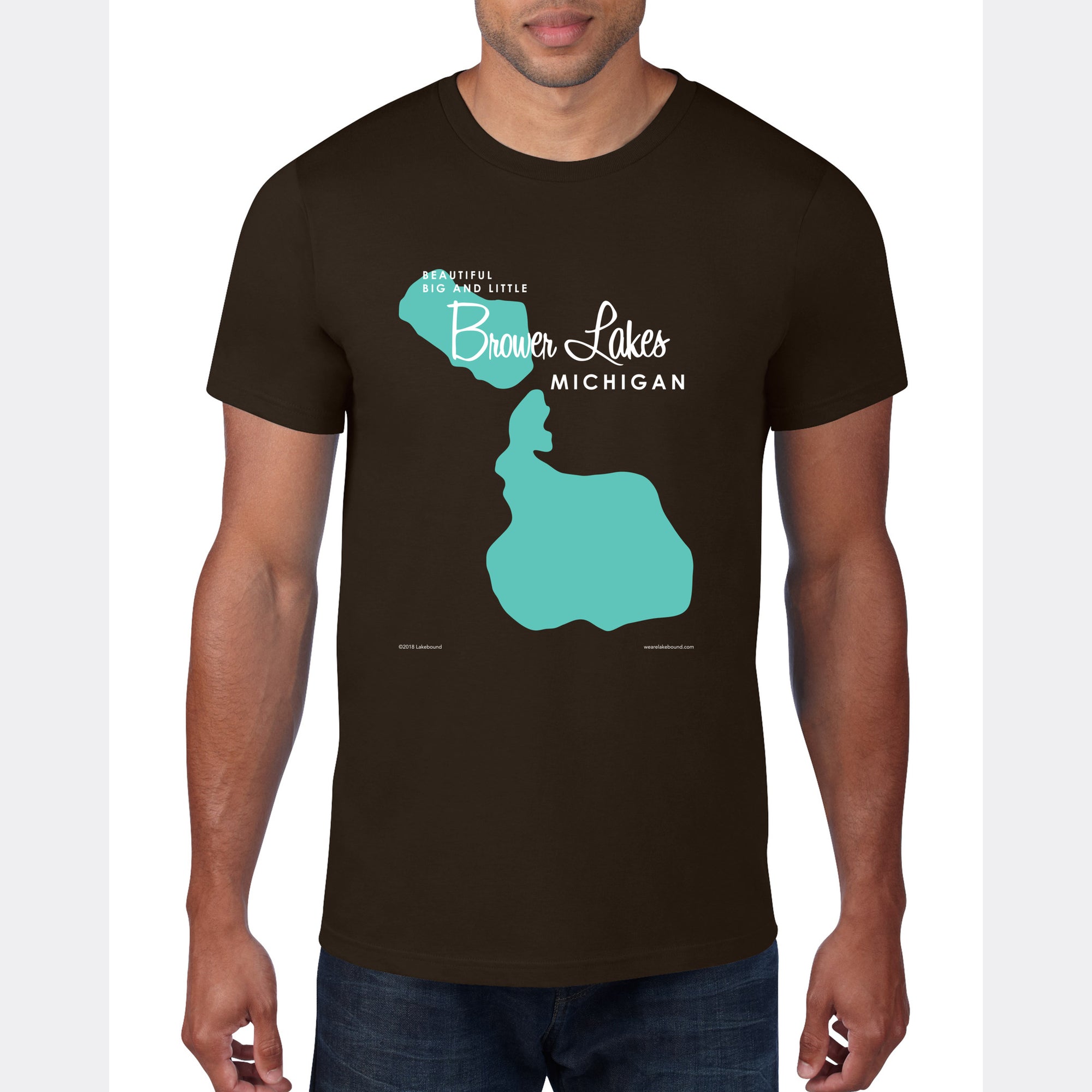 Big and Little Brower Lakes Michigan, T-Shirt