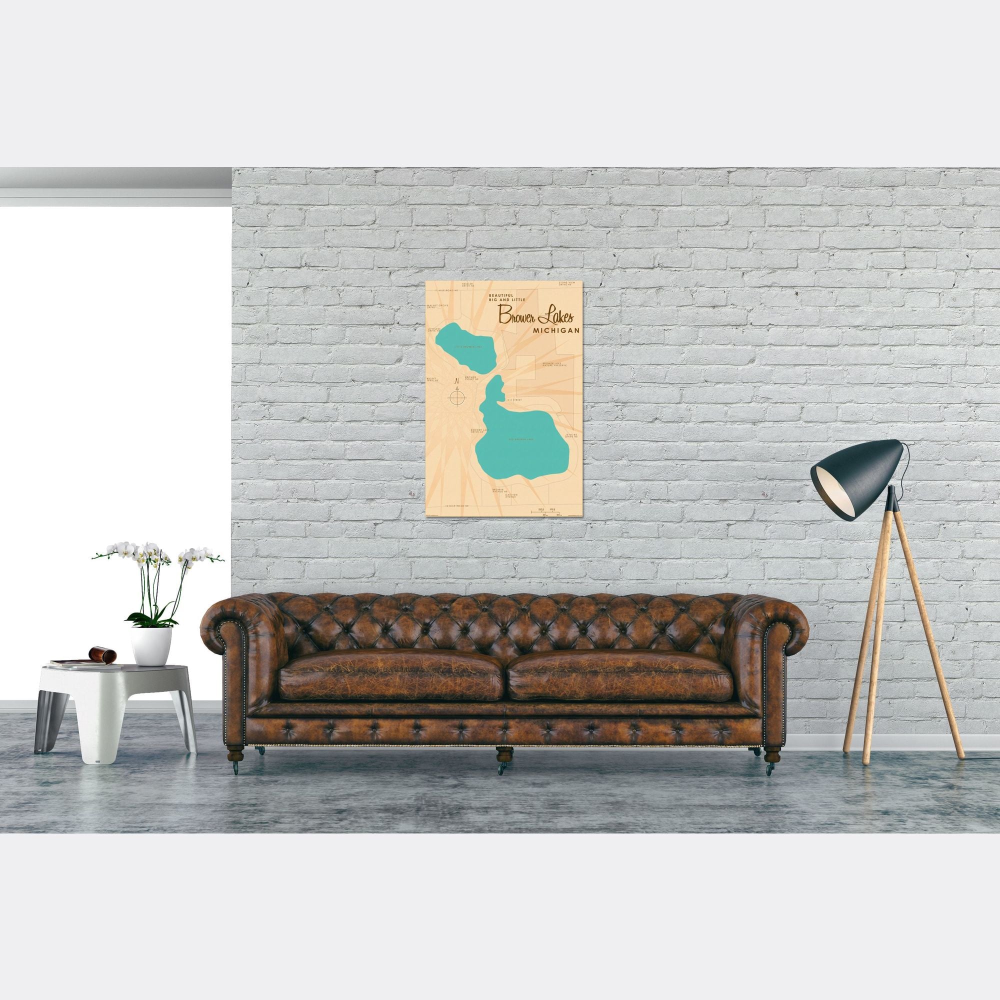 Big and Little Brower Lakes Michigan, Canvas Print