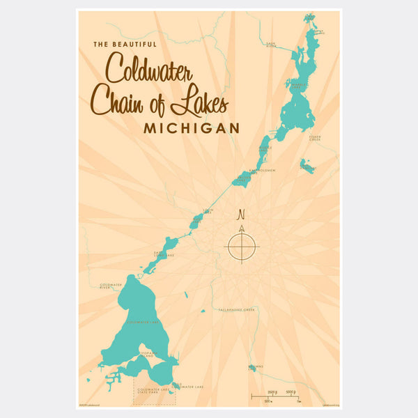 Coldwater Chain of Lakes Michigan, Paper Print
