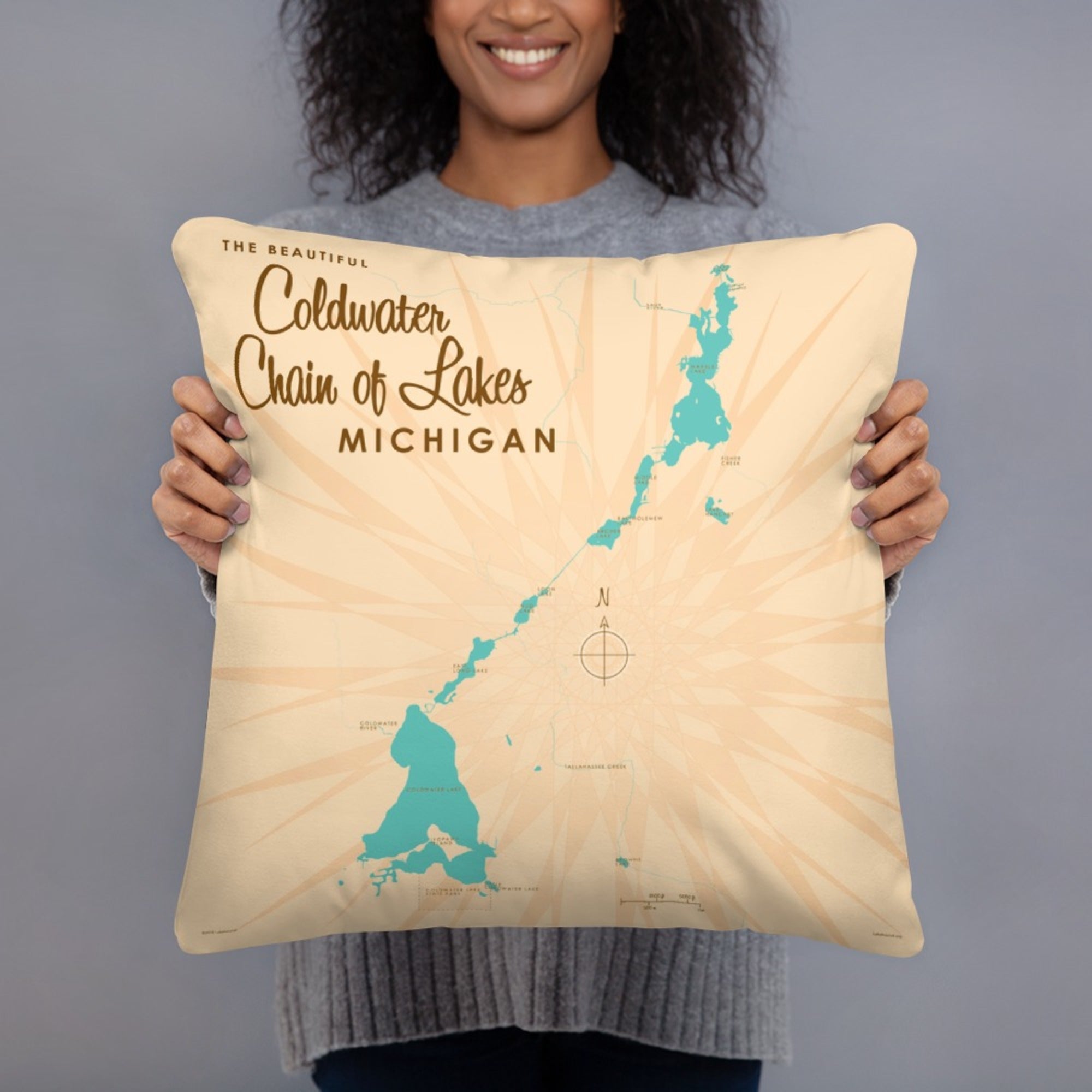 Coldwater Chain of Lakes Michigan Pillow