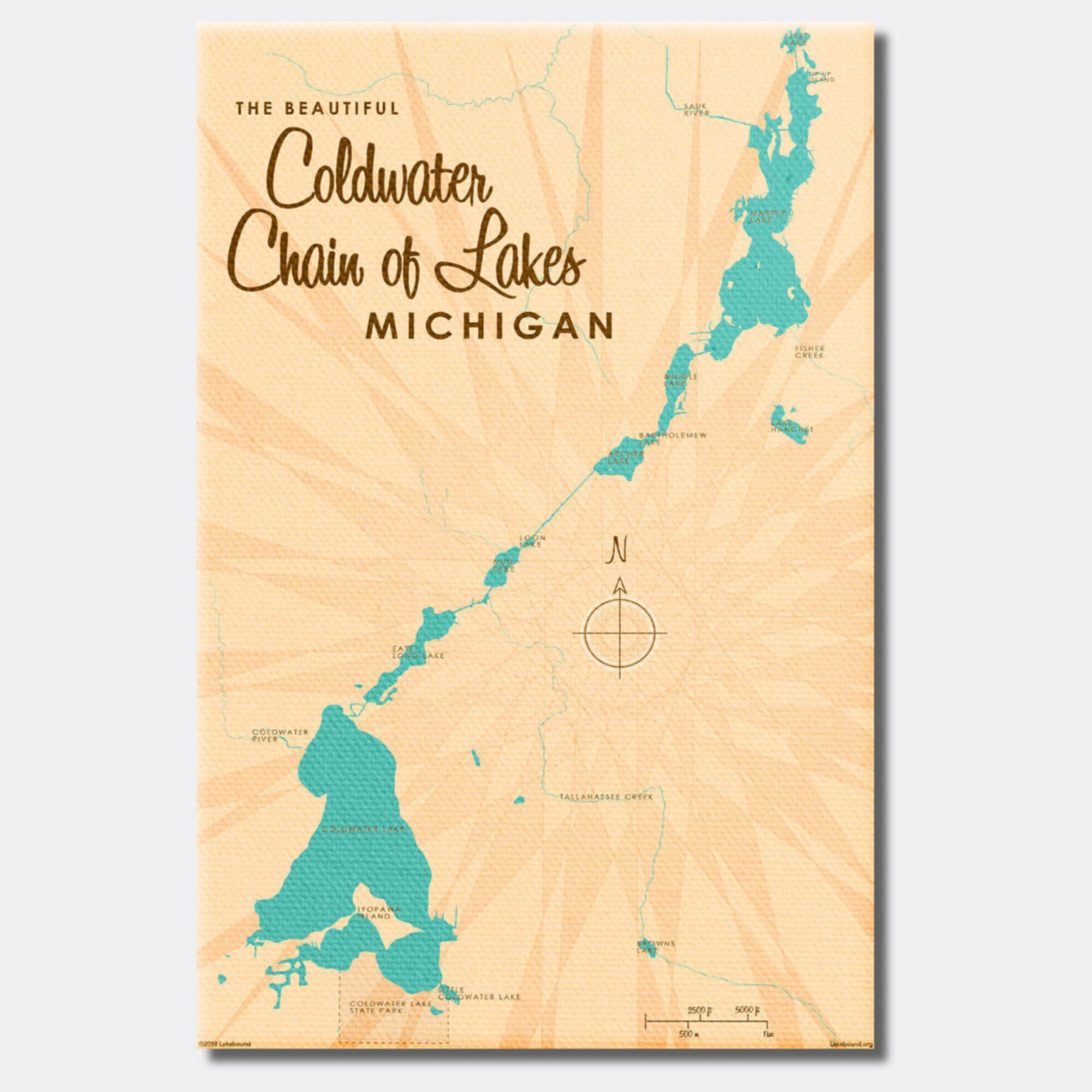 Coldwater Chain of Lakes Michigan, Canvas Print