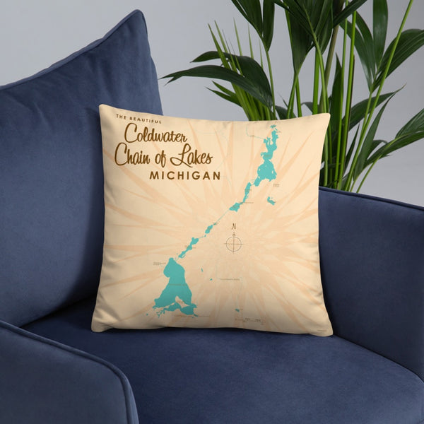 Coldwater Chain of Lakes Michigan Pillow