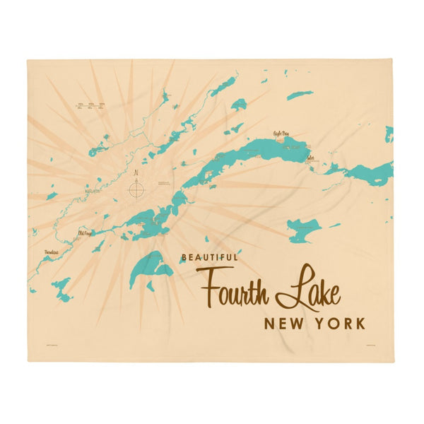 Fourth Lake New York (Herkimer County) Throw Blanket
