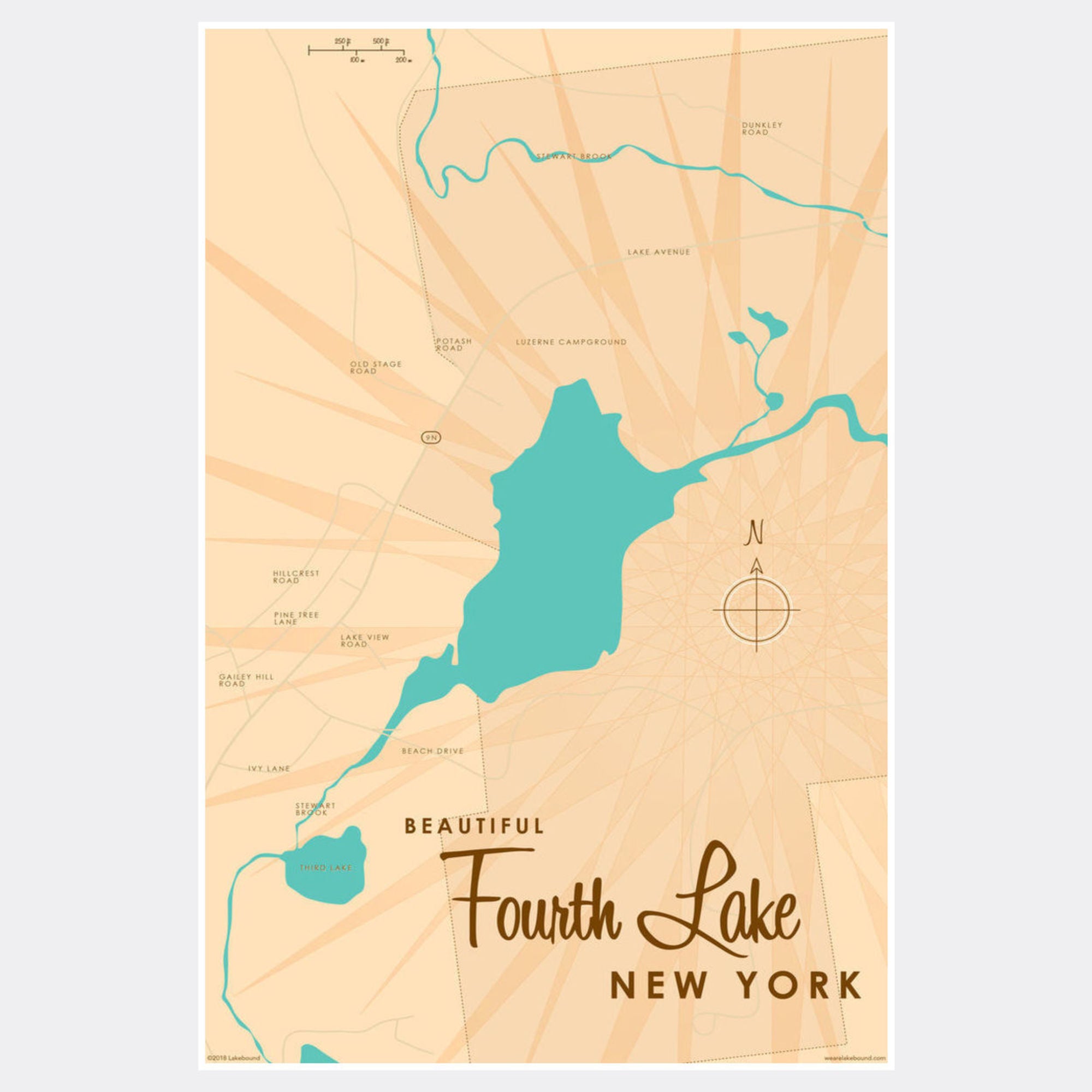 Fourth Lake NY (Warren County), Paper Print