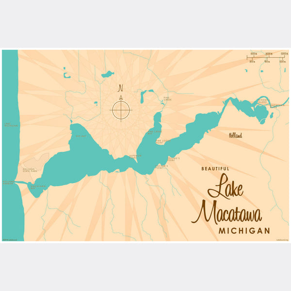 Lake Macatawa Michigan, Paper Print