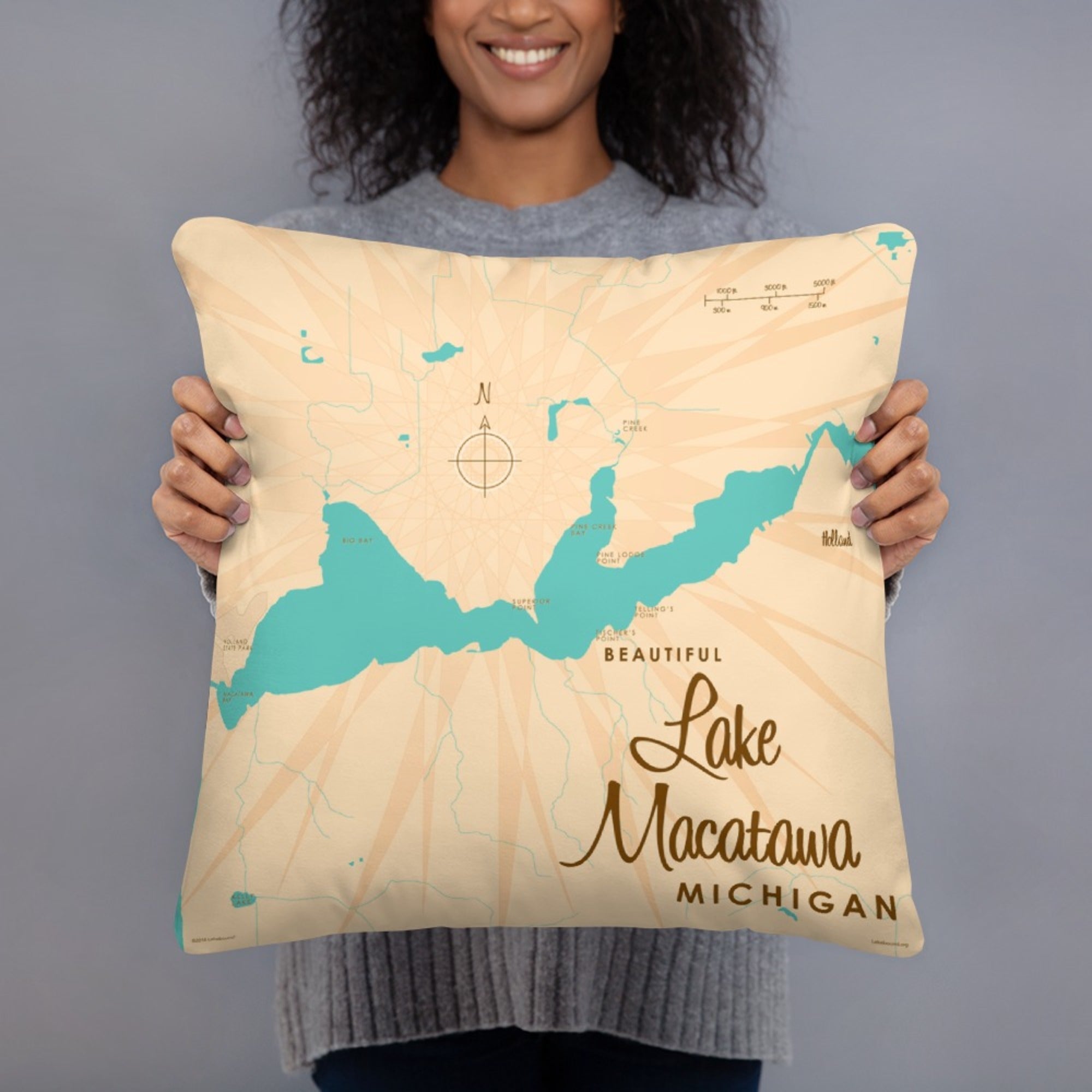 Lake Macatawa Michigan Pillow