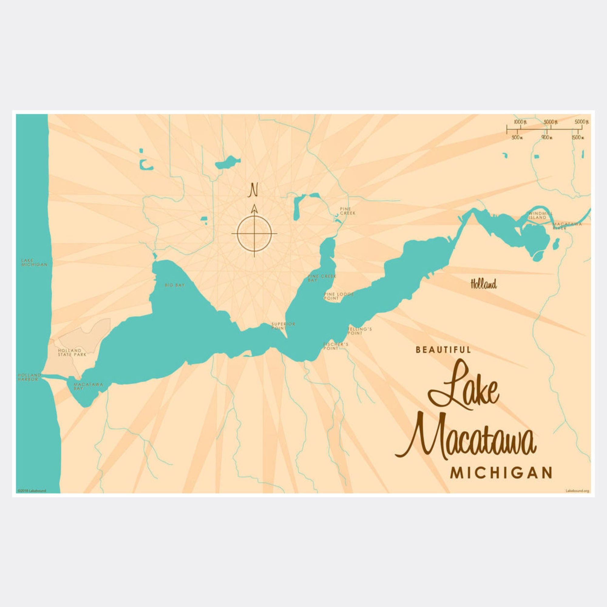 Lake Macatawa Michigan, Paper Print