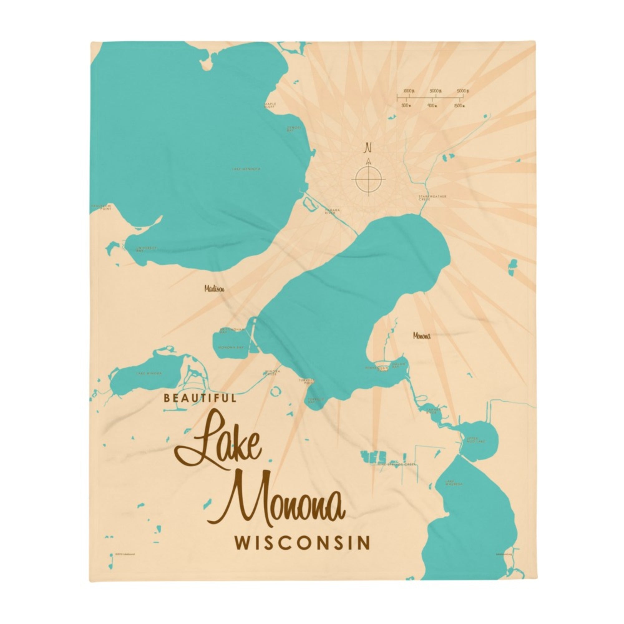 Lake Monona Wisconsin Throw Blanket