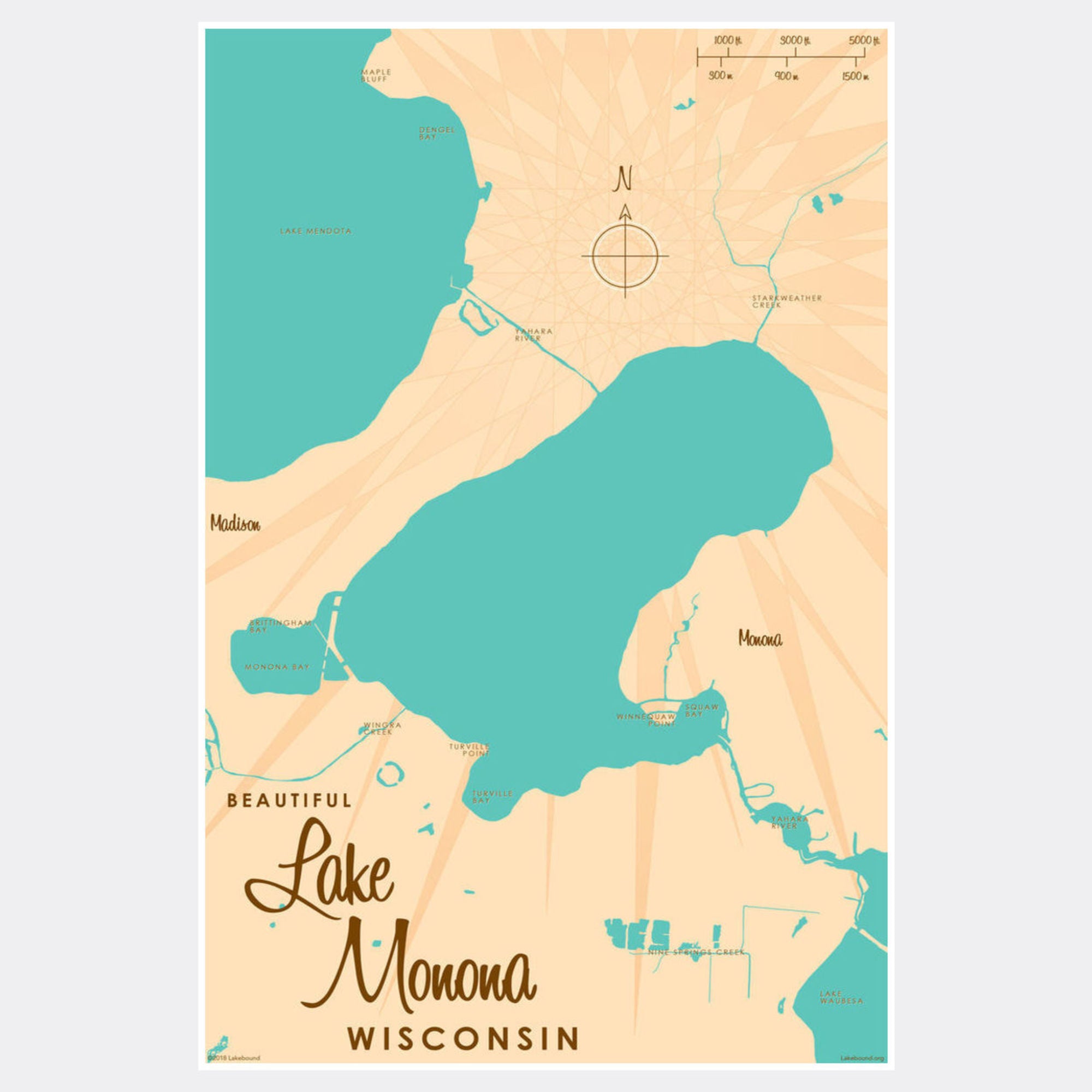 Lake Monona Wisconsin, Paper Print