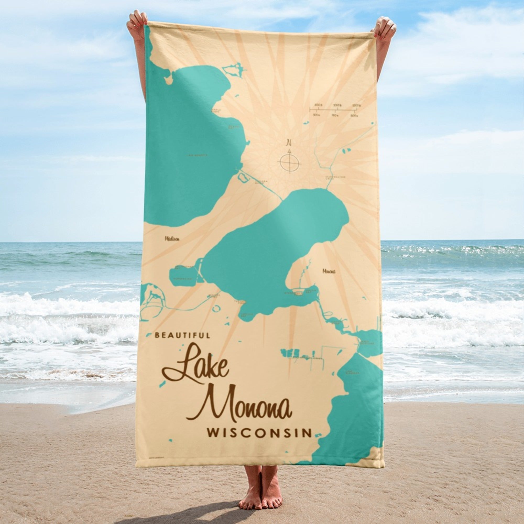 Lake Monona Wisconsin Beach Towel