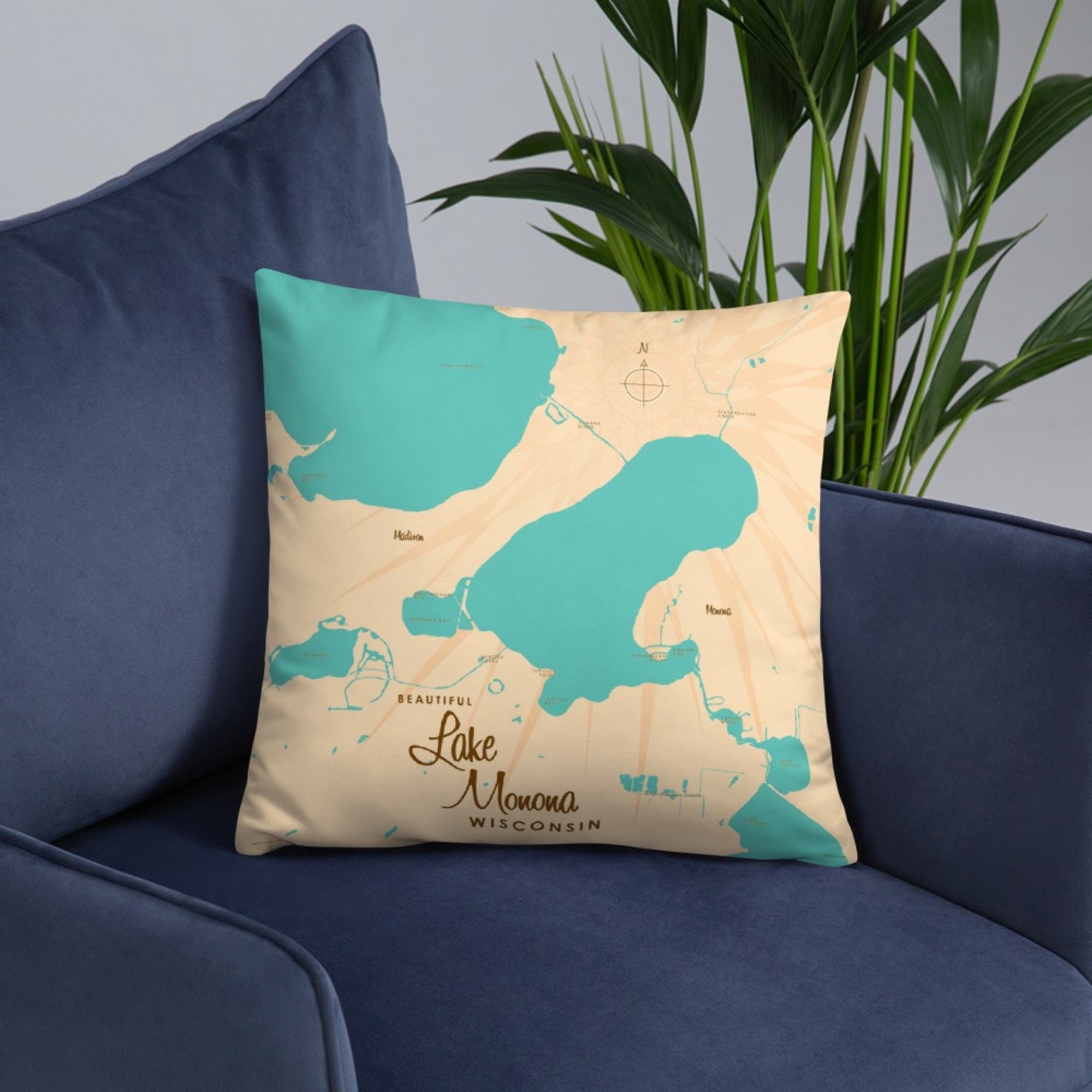 Lake Monona Wisconsin Pillow