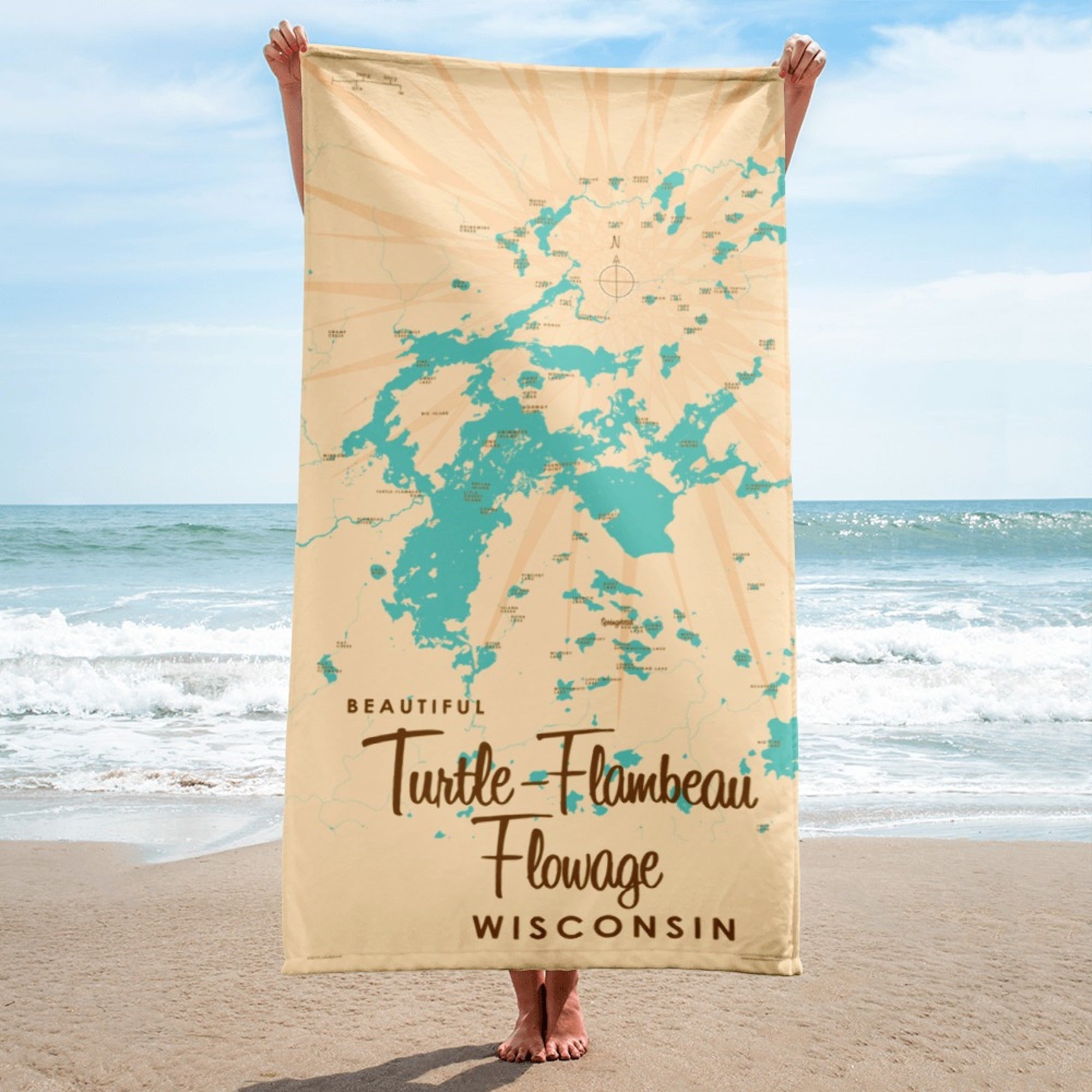Turtle-Flambeau Flowage Wisconsin Beach Towel