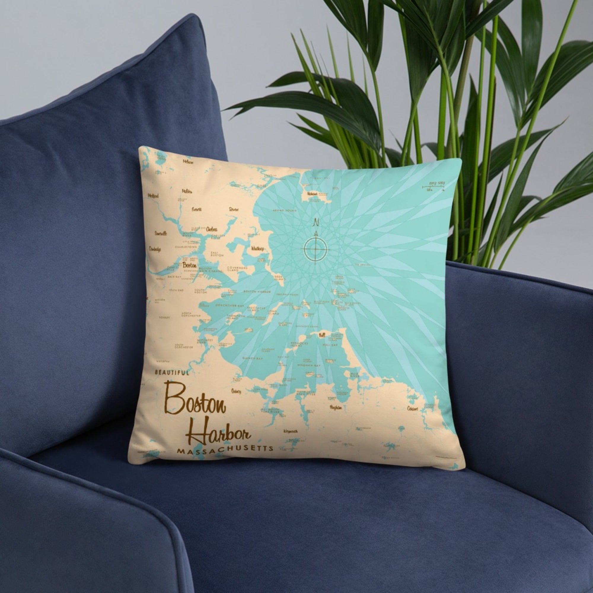 Boston Harbor Massachusetts Pillow