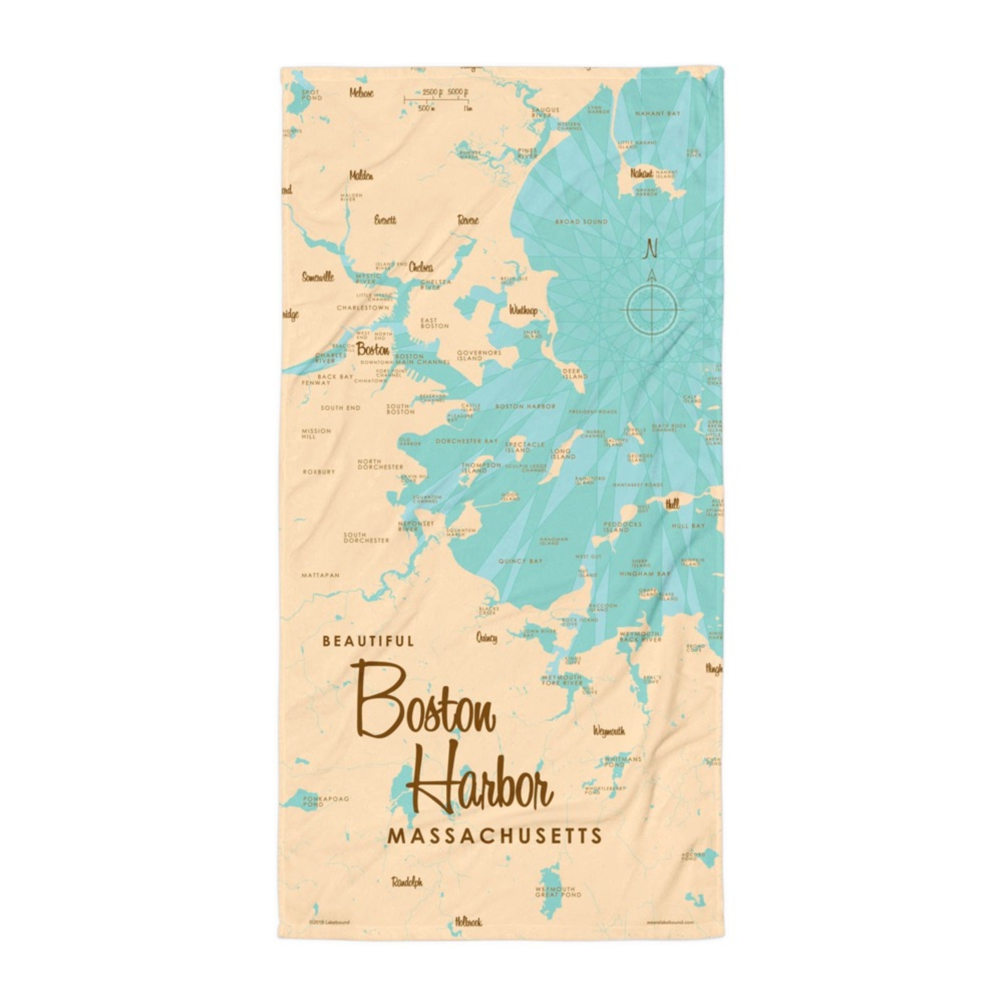 Boston Harbor Massachusetts Beach Towel