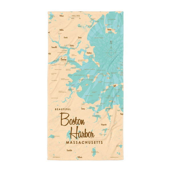 Boston Harbor Massachusetts Beach Towel