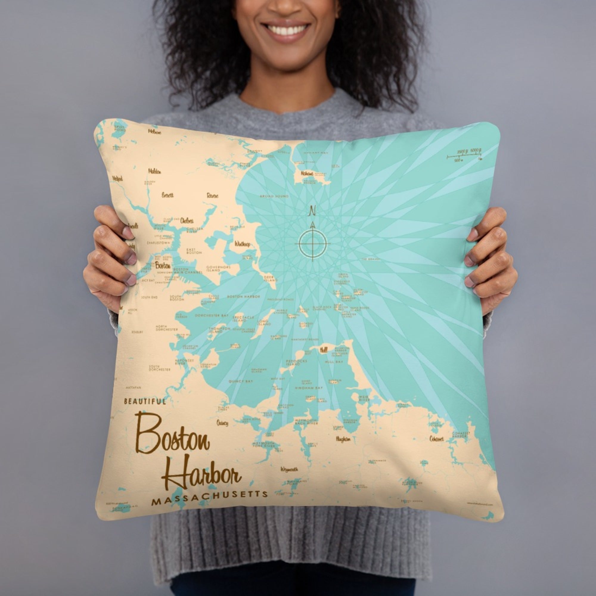 Boston Harbor Massachusetts Pillow