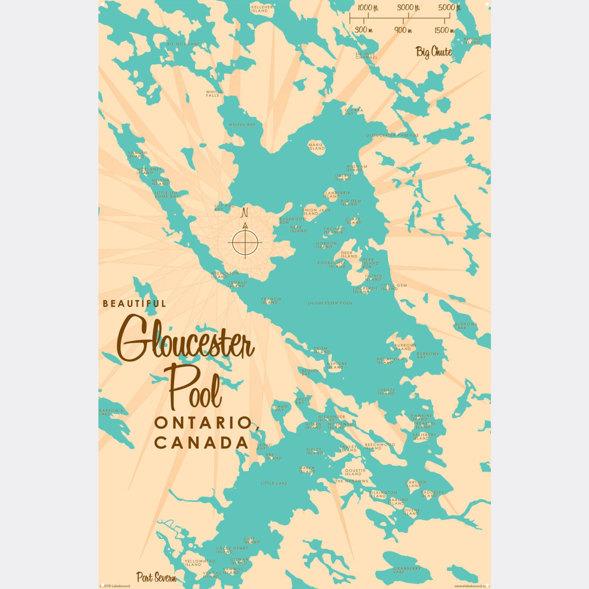 Gloucester Pool Ontario Canada, Metal Sign Map Art