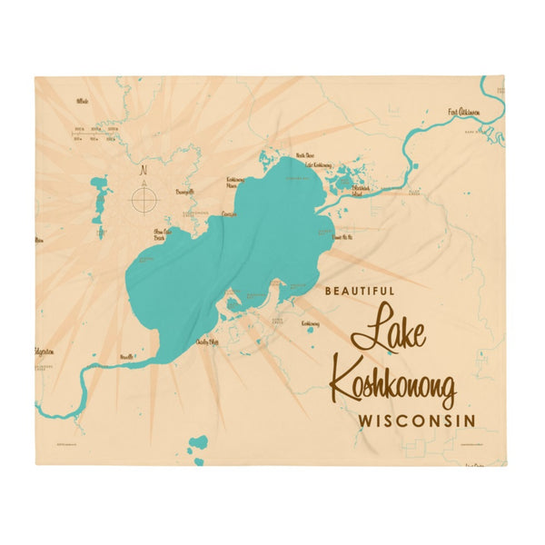 Lake Koshkonong Wisconsin Throw Blanket