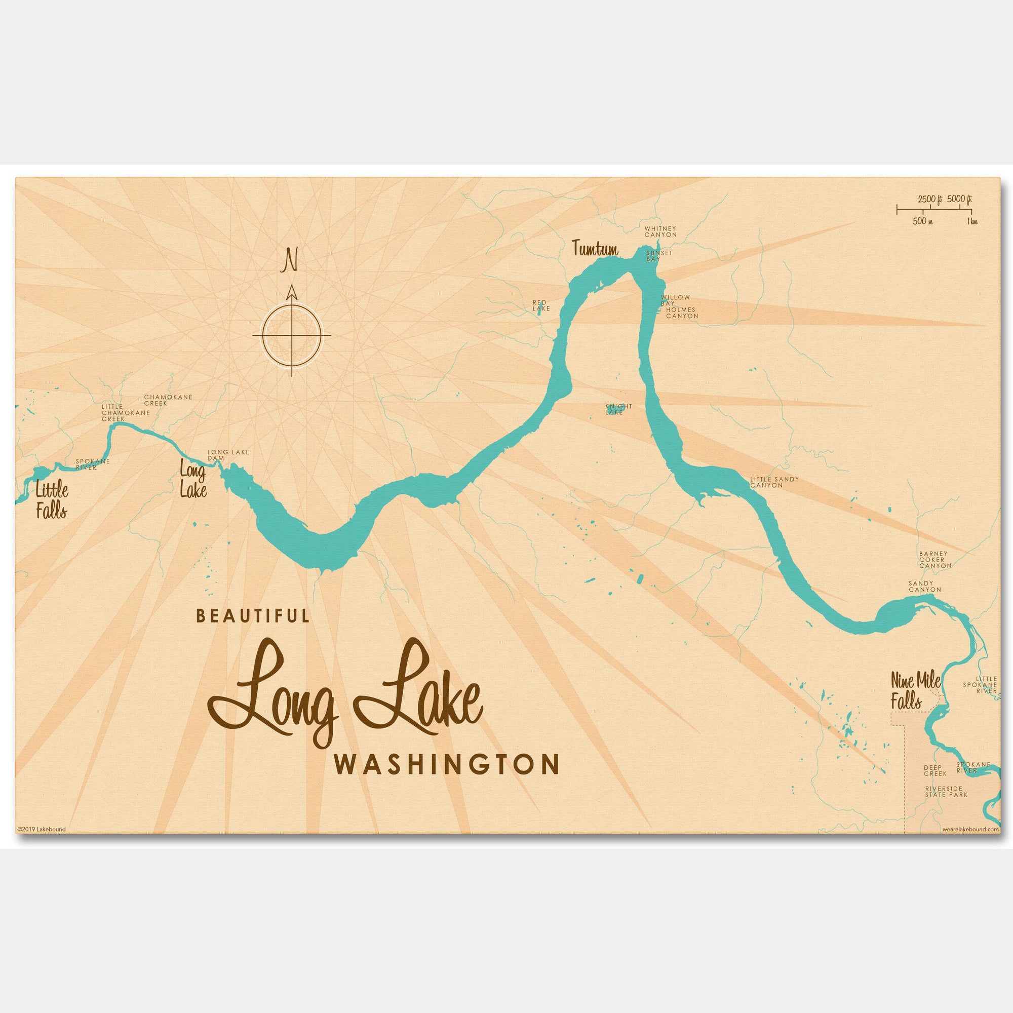 Long Lake Washington, Canvas Print