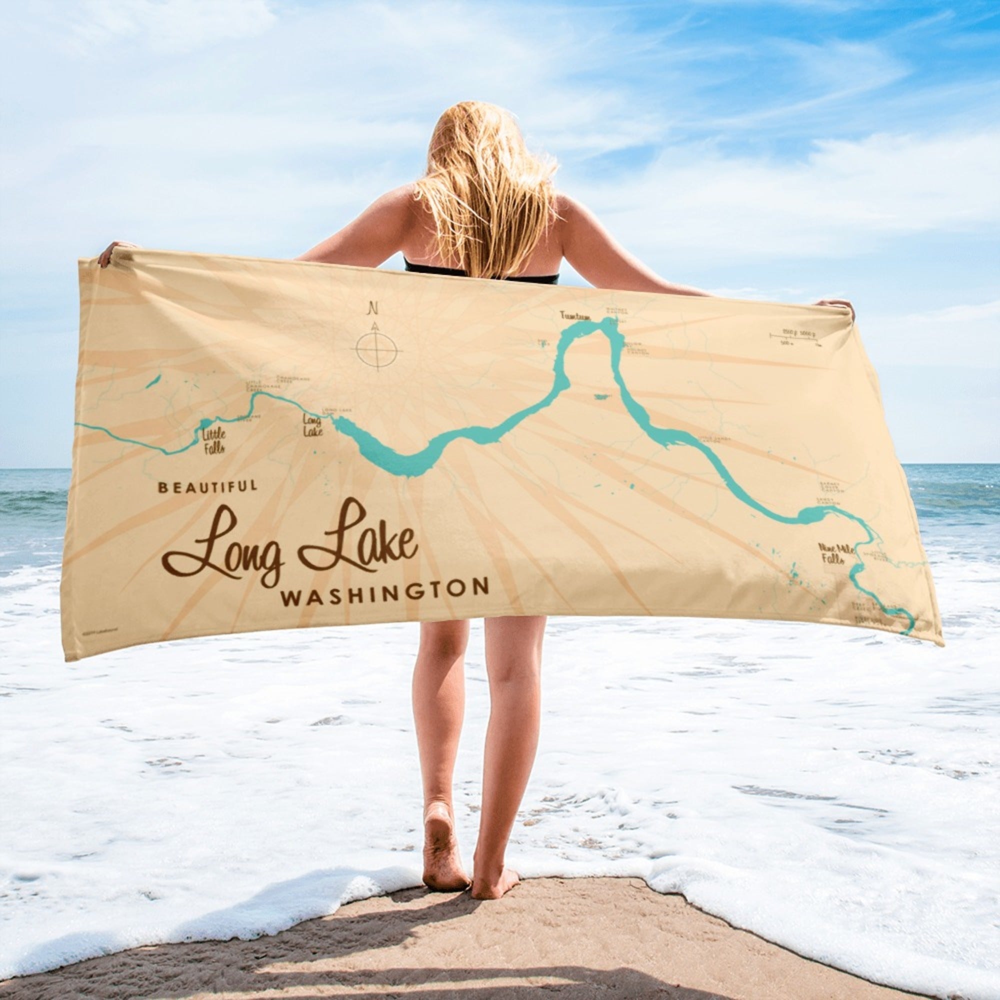 Long Lake Washington Beach Towel