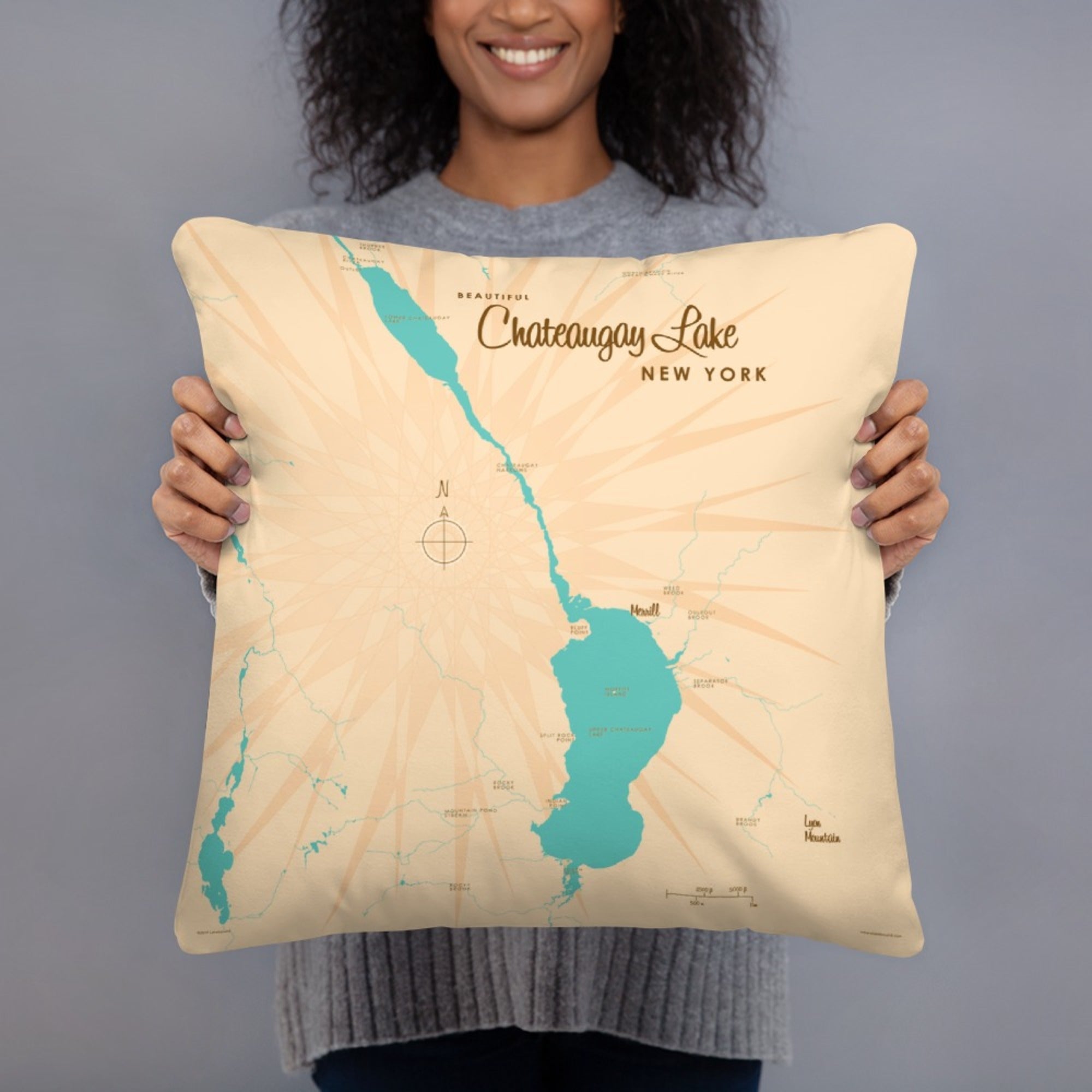 Chateaugay Lake New York Pillow