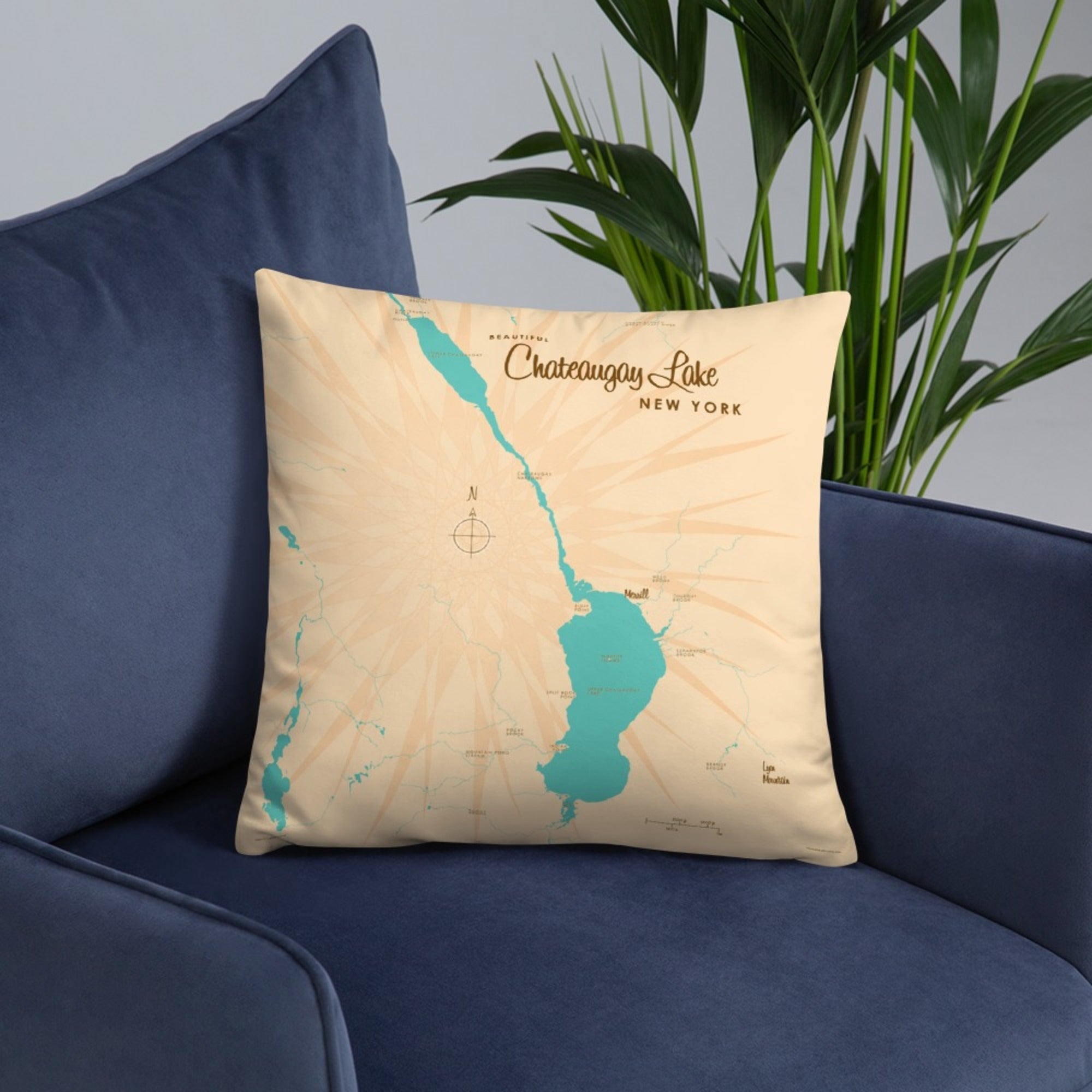 Chateaugay Lake New York Pillow