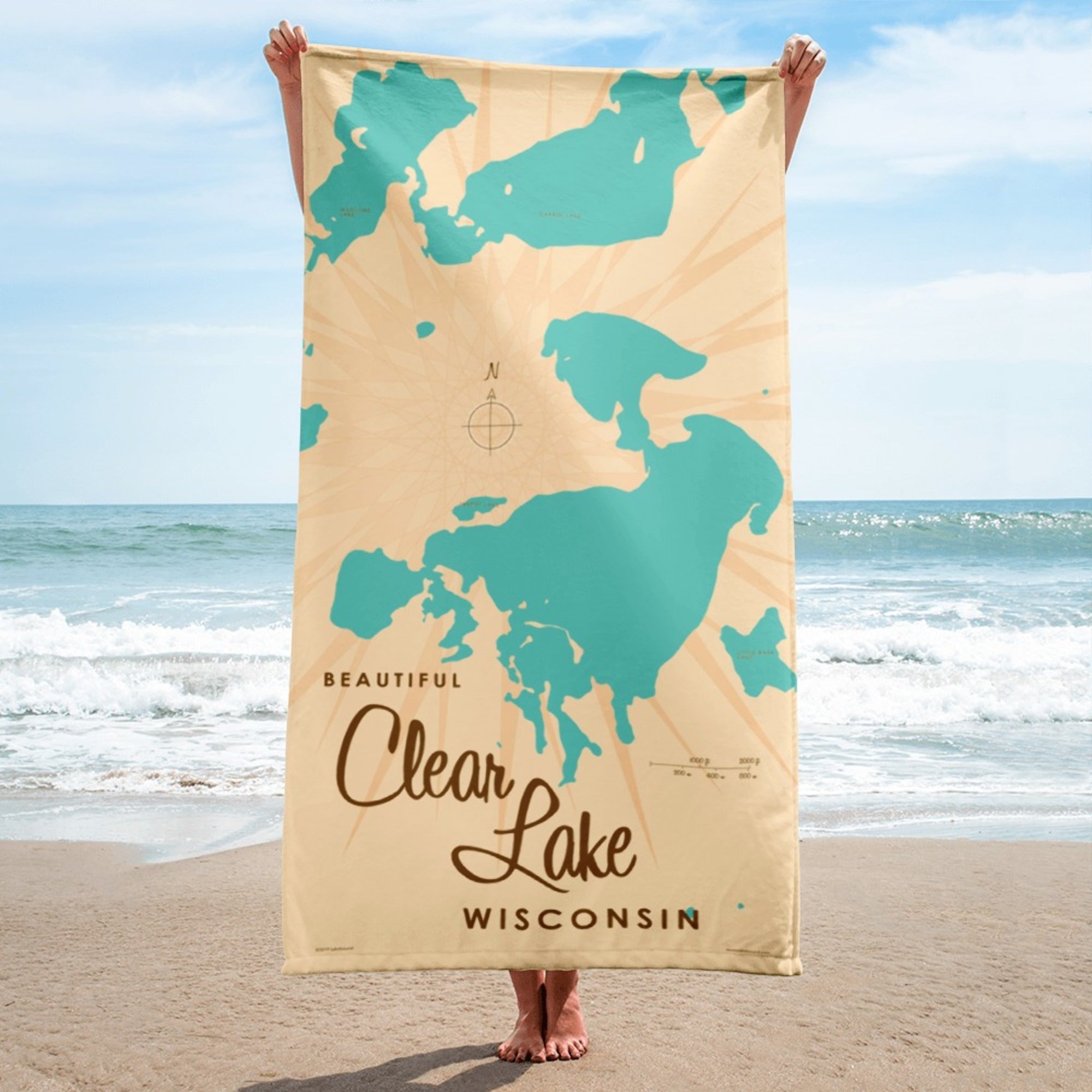 Clear Lake Wisconsin Beach Towel