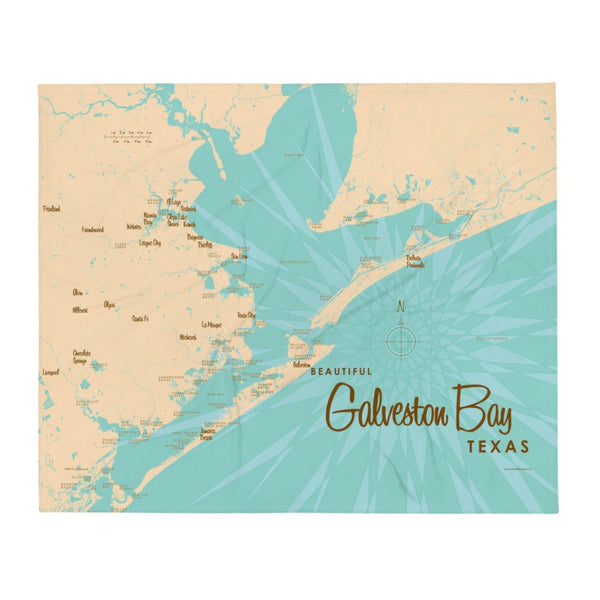 Galveston Bay Texas Throw Blanket