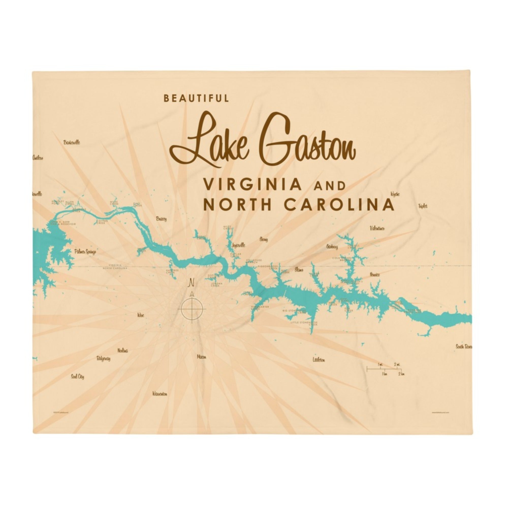 Lake Gaston Virginia North Carolina Throw Blanket