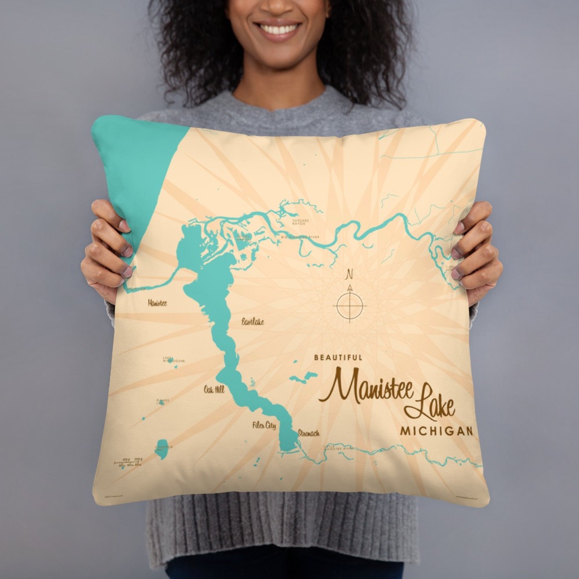 Manistee Lake Michigan Pillow