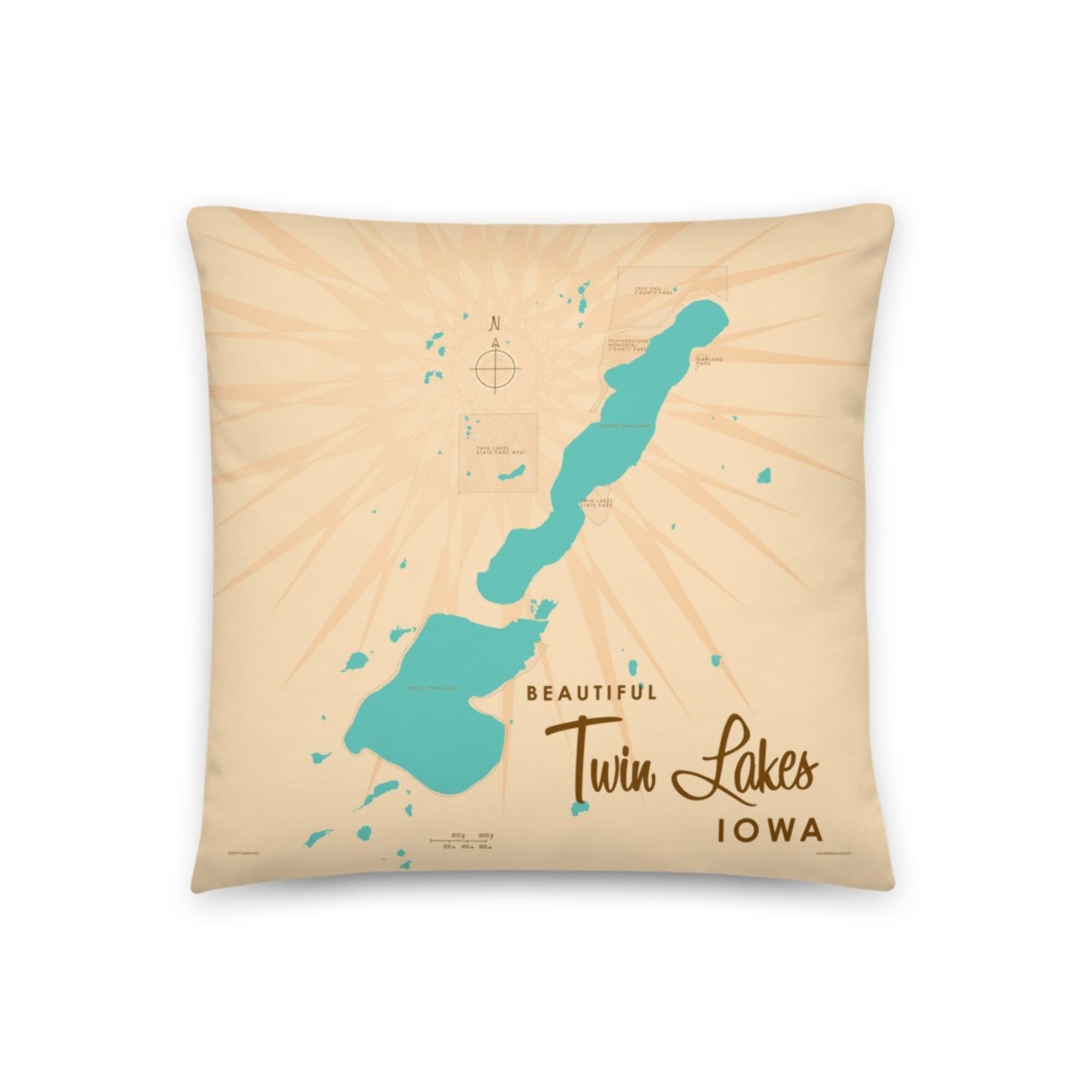 Twin Lakes Iowa Pillow