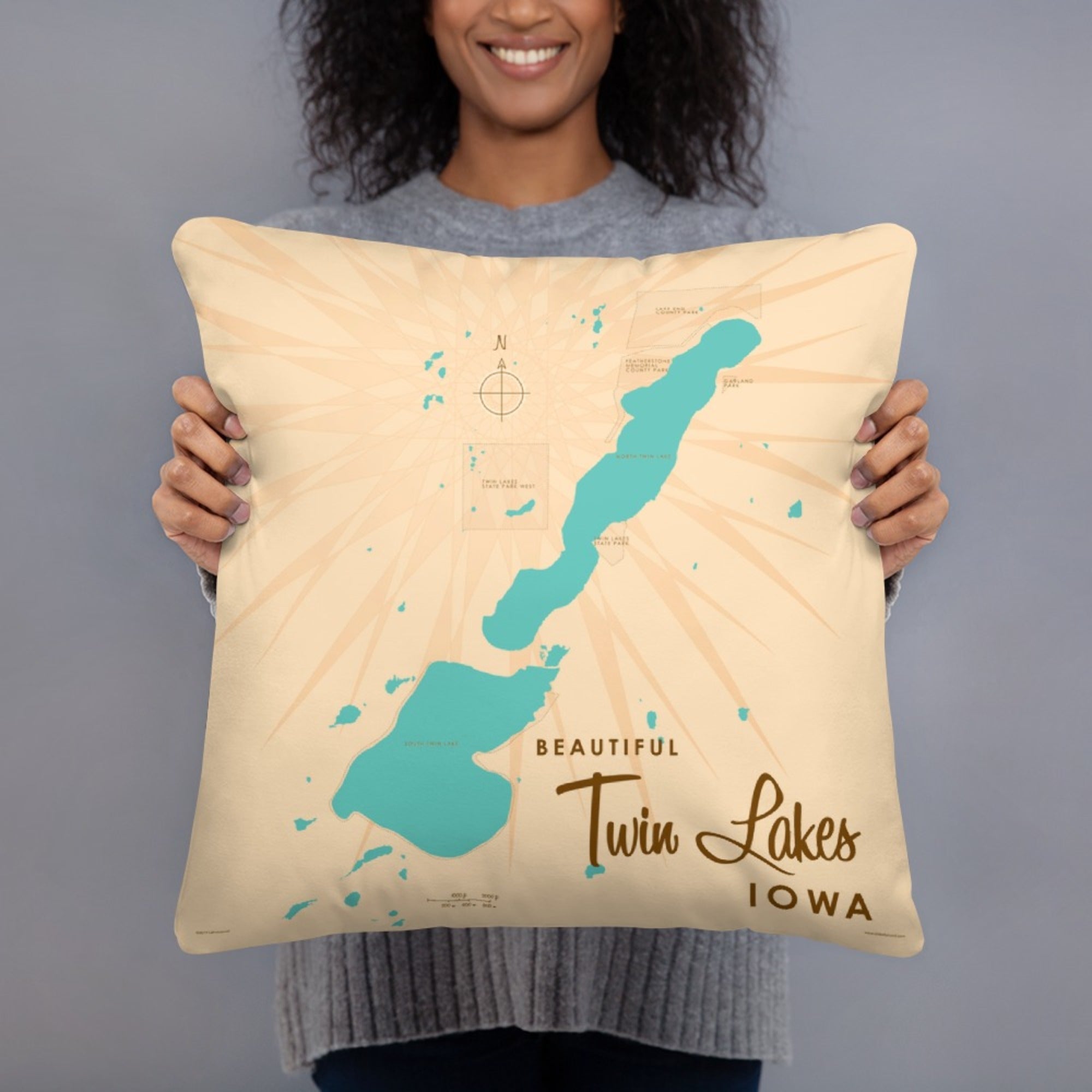 Twin Lakes Iowa Pillow