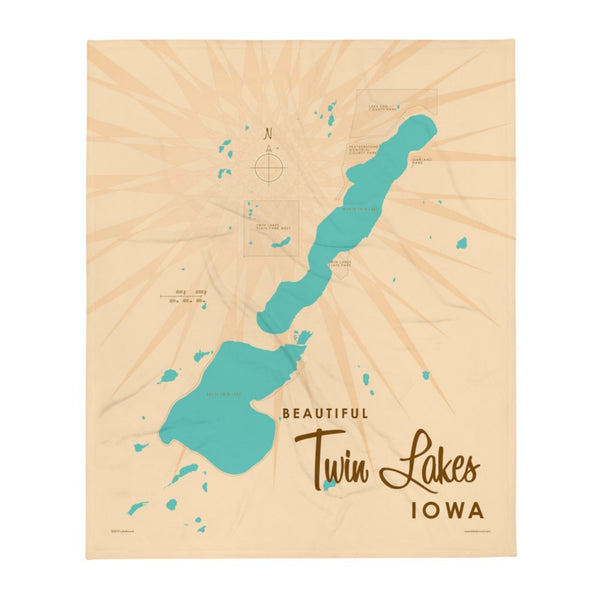 Twin Lakes Iowa Throw Blanket