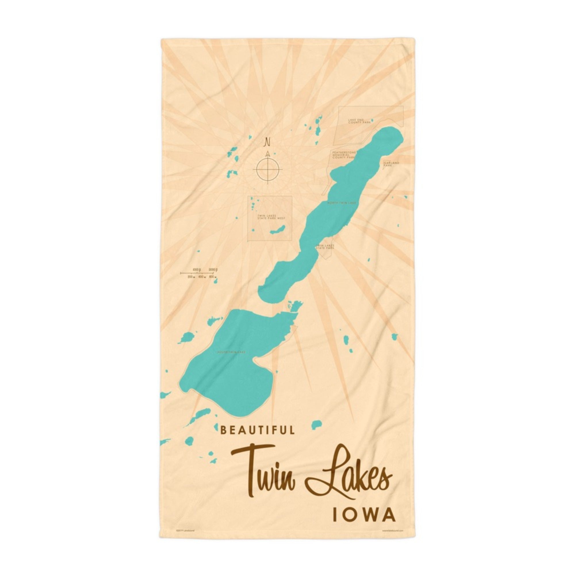 Twin Lakes Iowa Beach Towel