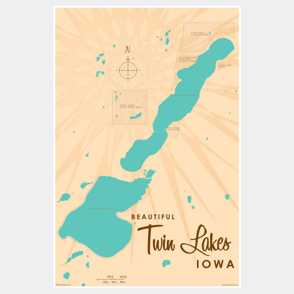 Twin Lakes Iowa, Paper Print
