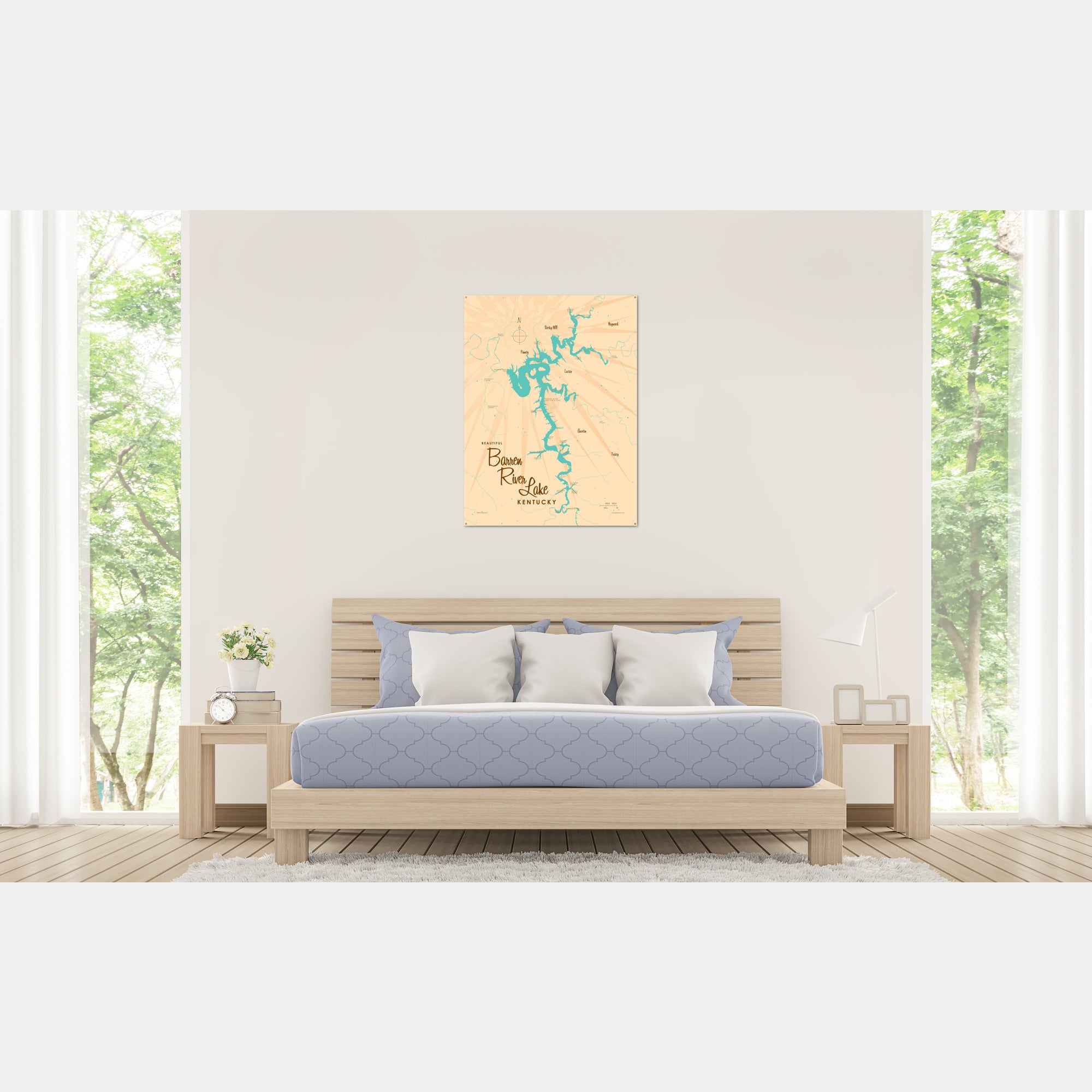 Barren River Lake Kentucky, Metal Sign Map Art