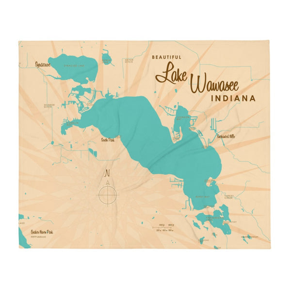 Lake Wawasee Indiana Throw Blanket