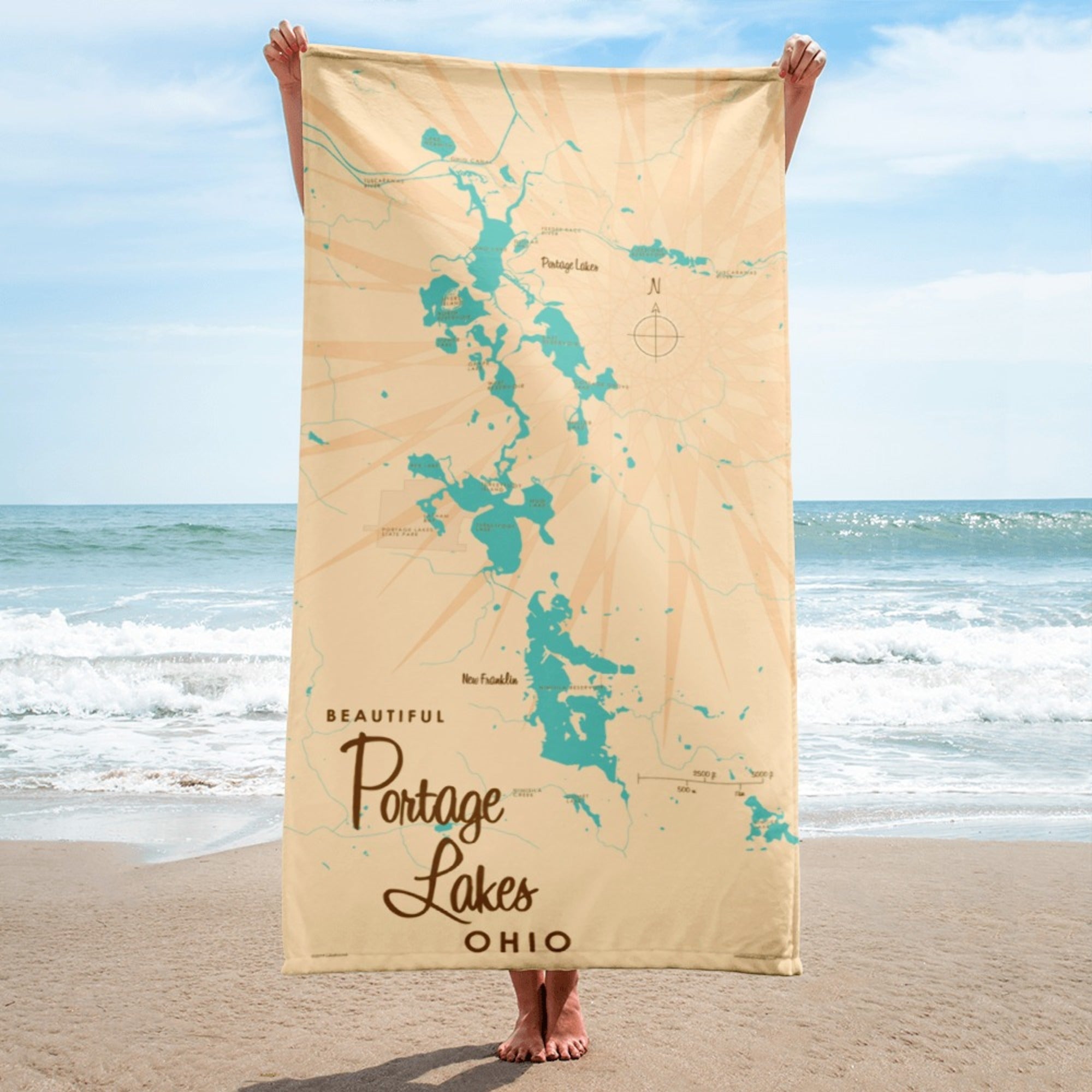 Portage Lakes Ohio Beach Towel