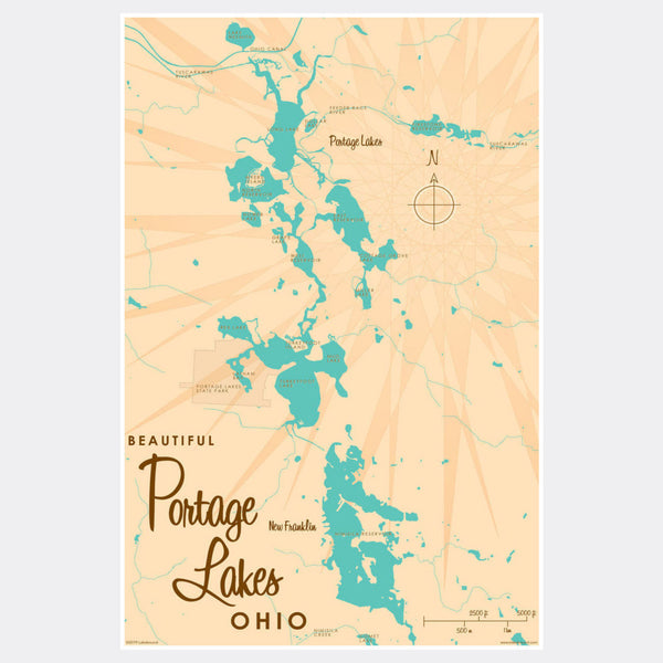 Portage Lakes Ohio, Paper Print