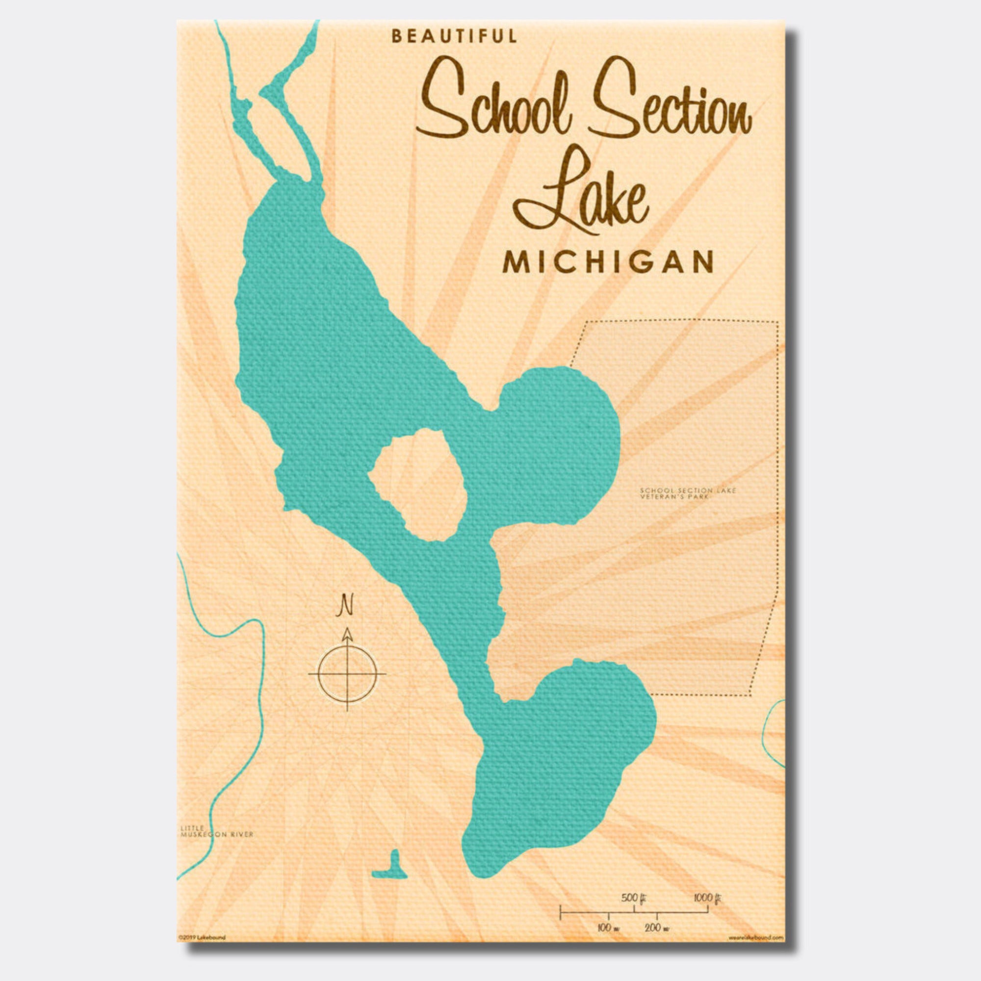 School Section Lake Michigan, Canvas Print