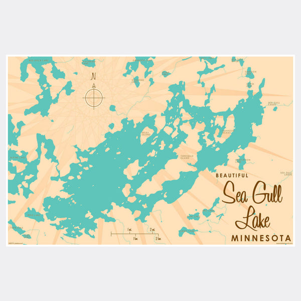 Sea Gull Lake Minnesota, Paper Print