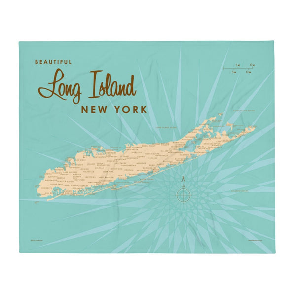 Long Island New York Throw Blanket