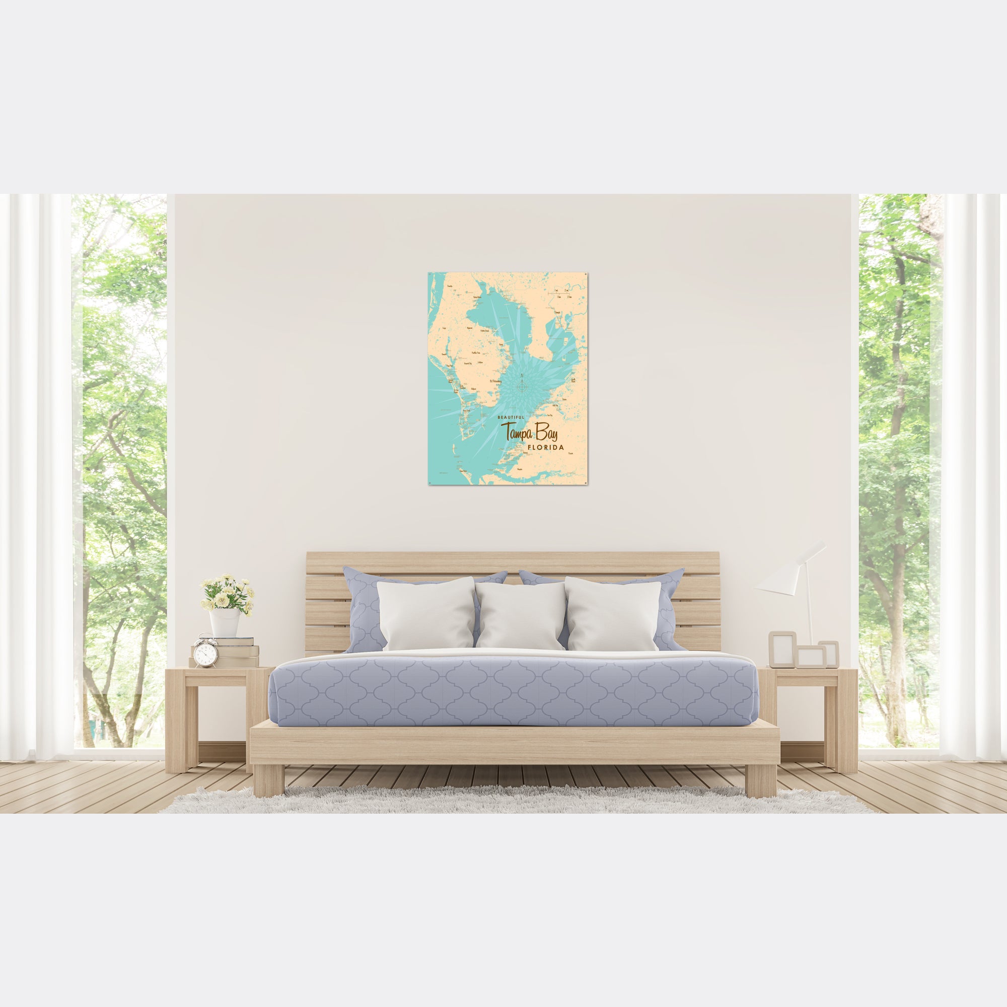 Tampa Bay Florida, Metal Sign Map Art