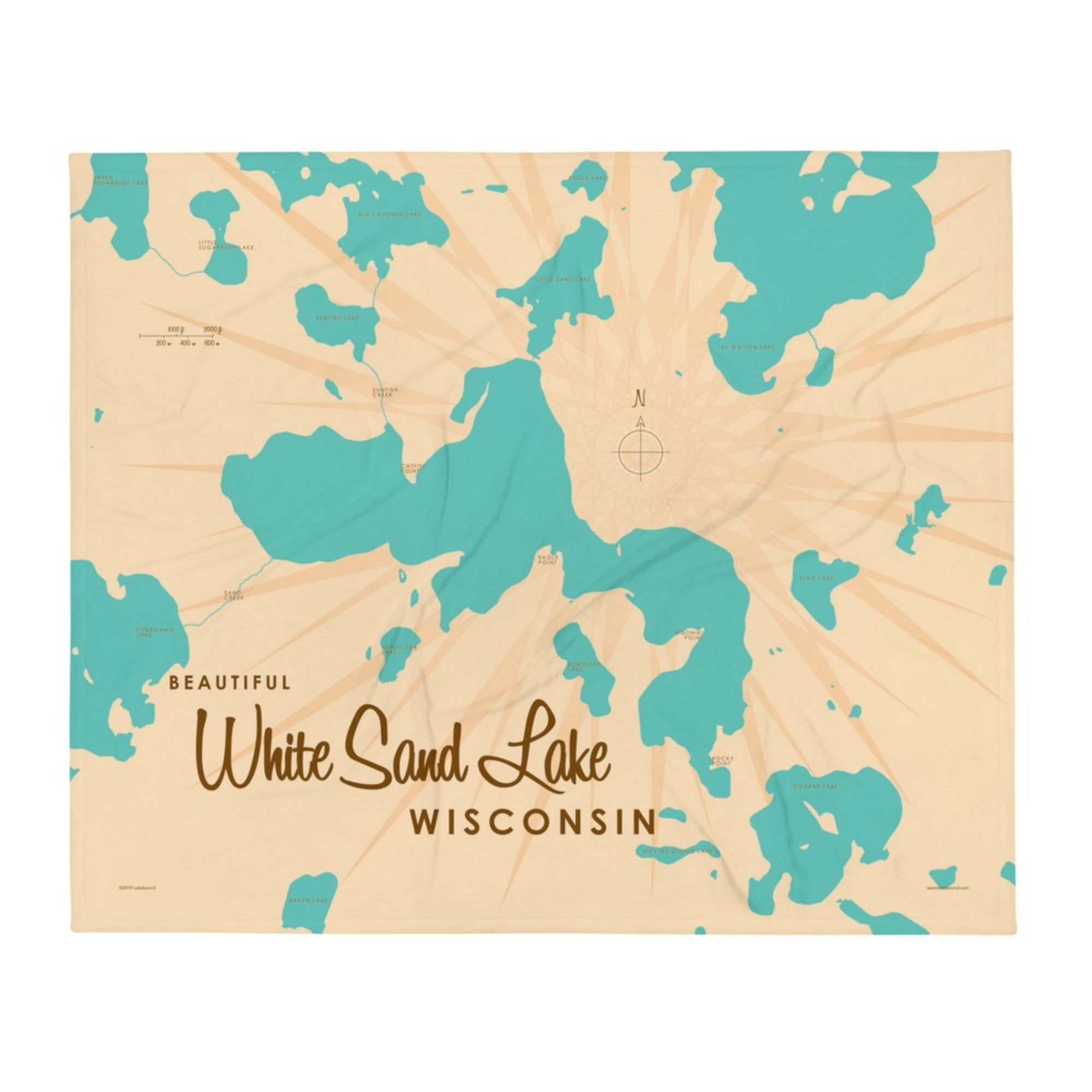 White Sand Lake Wisconsin Throw Blanket