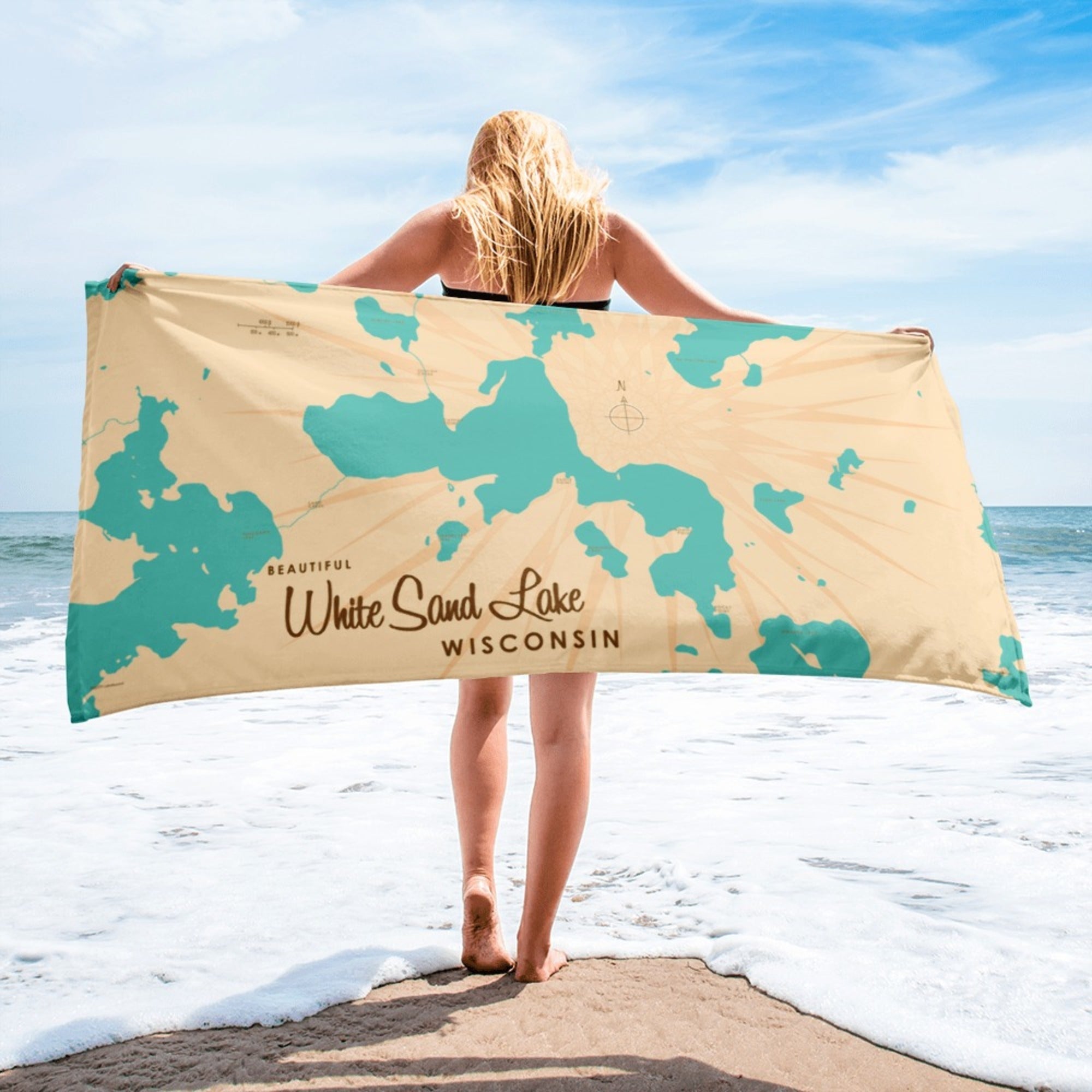 White Sand Lake Wisconsin Beach Towel