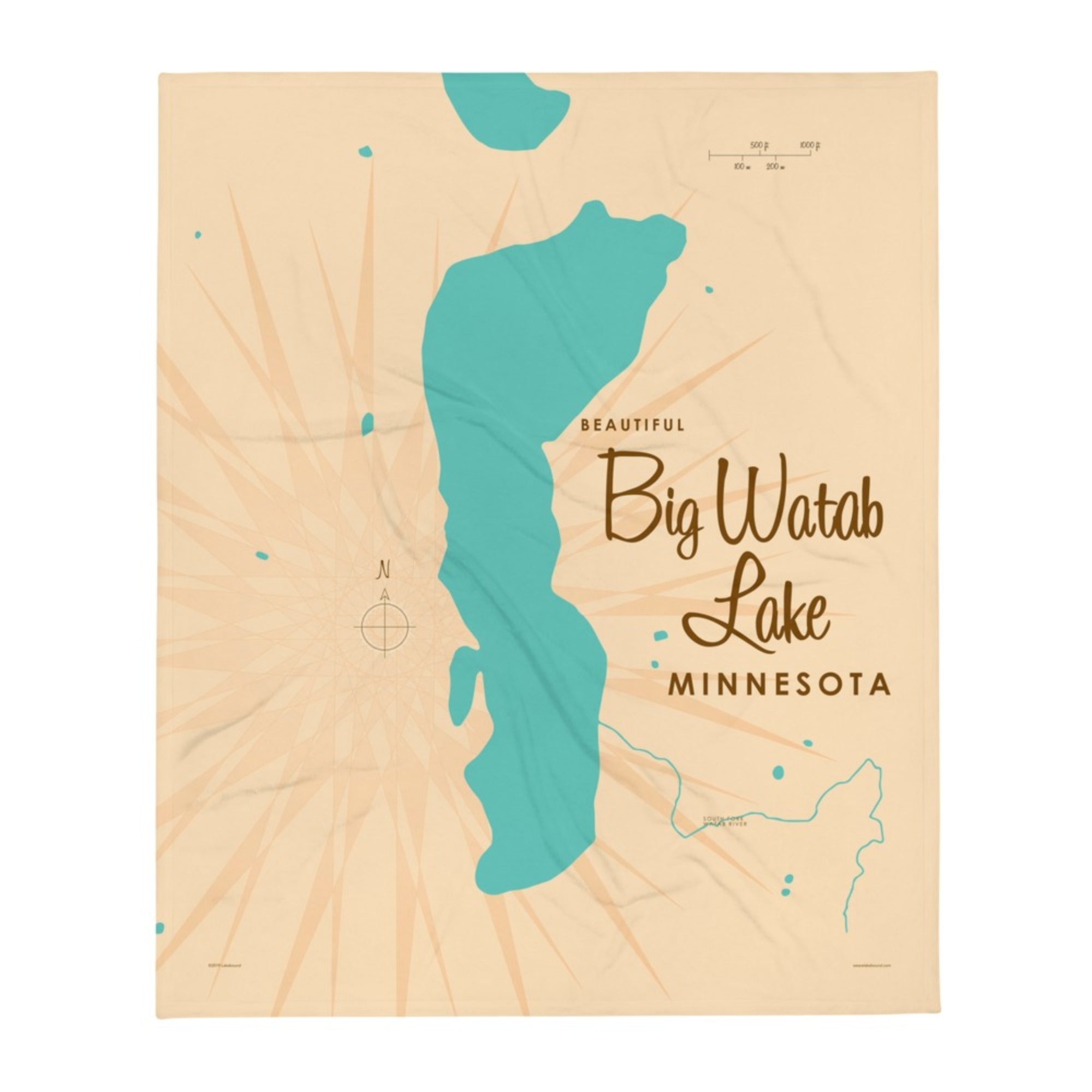 Big Watab Lake Minnesota Throw Blanket