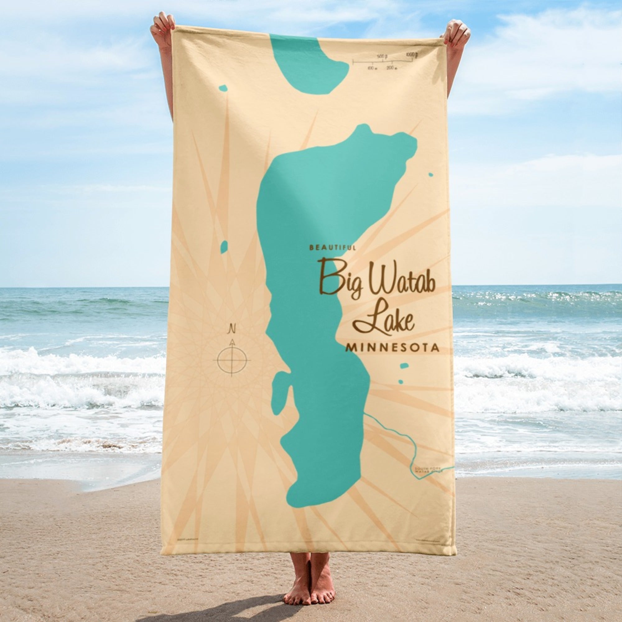 Big Watab Lake Minnesota Beach Towel